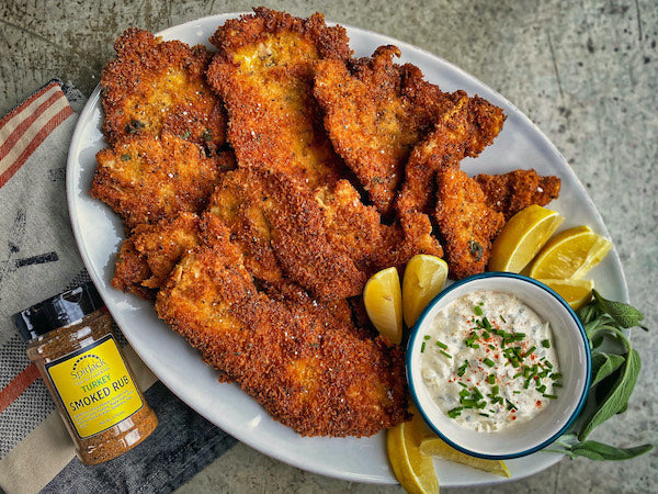 Thanksgiving Turkey Schnitzel with Sauerkraut Tartar Sauce