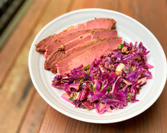 Sous Vide Corned Beef with Smokey Rueben Slaw