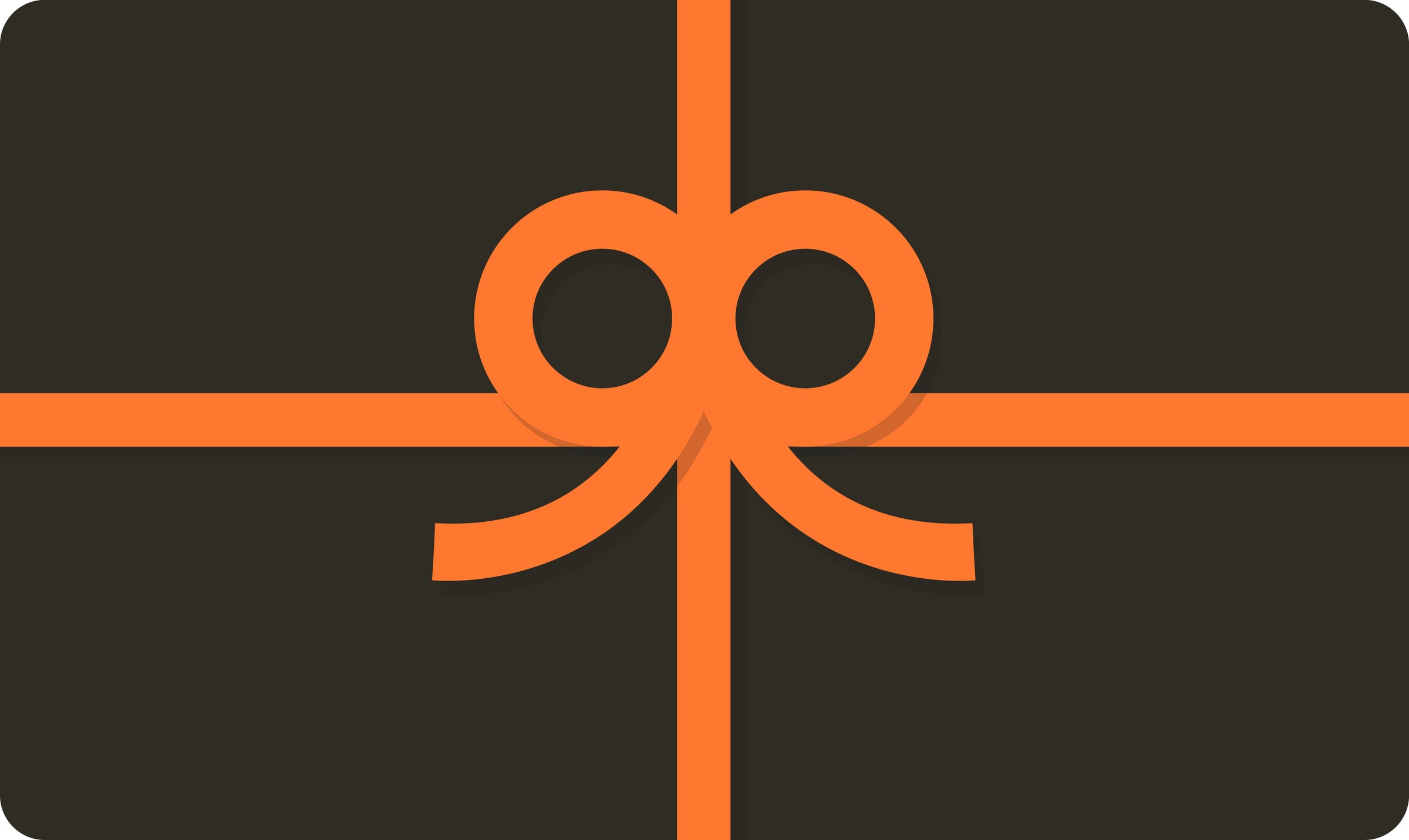 A dark gift box adorned with an orange ribbon and bow exudes elegance. Enhance the gift with a SpitJack Gift Card for an ideal present, featuring no processing fees for a seamless and stylish experience.