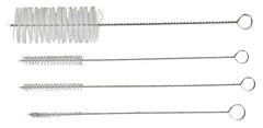 A set of SpitJack stainless steel cleaning brushes on a white background.
