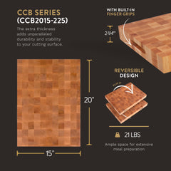 Image of the John Boos Boos Block CCB Series Large Reversible Wood Chopping Board (CCB2015-225). This 20