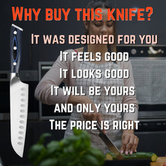 Why buy the SpitJack Santoku Chef's Knife for Women? it was designed for you.
