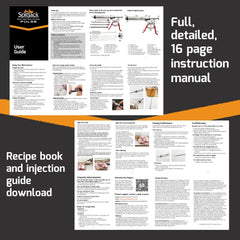 A SpitJack PULSE Meat Injector Kit with a recipe and instruction manual.