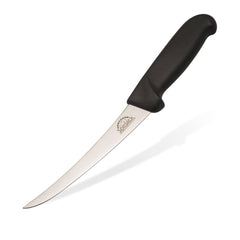 SpitJack Barbecue Knife Bundle includes a curved fillet knife with a sleek black handle and a precision sharp, thin blade, making it an ideal addition to this versatile set.