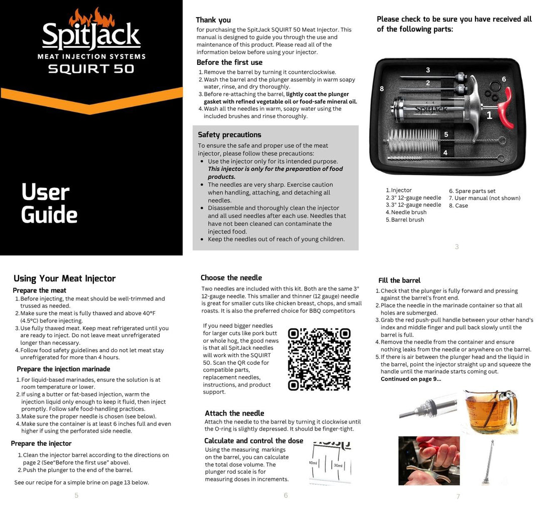 SpitJack SQUIRT 50 Meat Injector Kit with Case and Two Needles