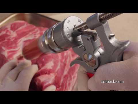 The SpitJack MAGNUM Meat Injector - Complete Kit with Deluxe Case and Four Needles
