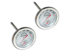 A pair of SpitJack Dual Sensor Meat and Oven Thermometers (2 Pack) on a white background.