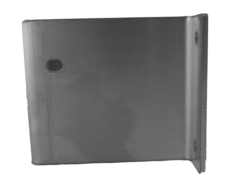 A SpitJack Offset Bracket 2.5" with a hole in it.