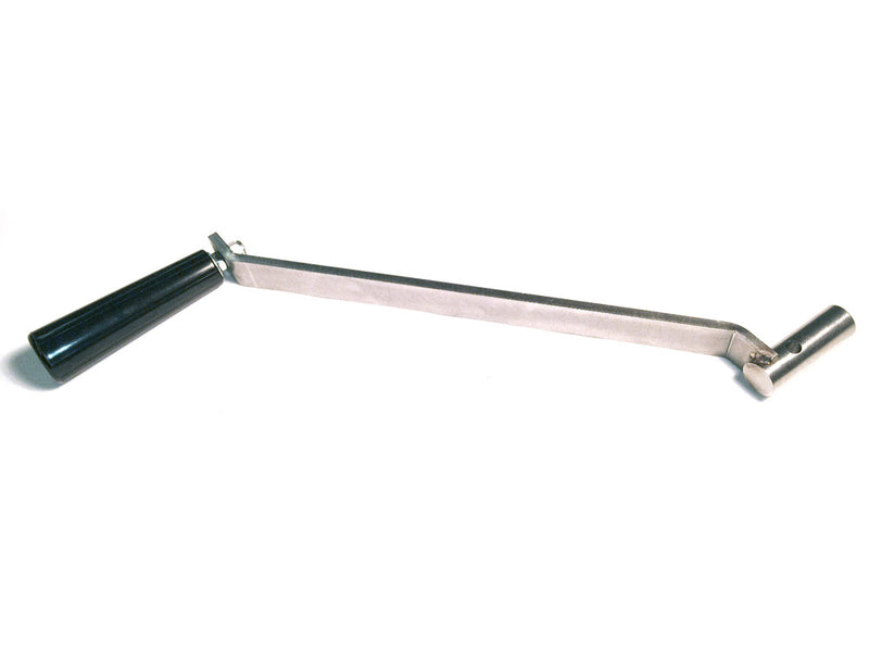 A SpitJack Hand Crank for SpitJack XB Rotisserie Series with a black handle on a white background.