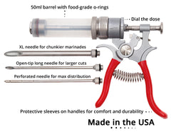A picture of a Magnum Meat Injector with 3 Needles - XL made by SpitJack in the USA.