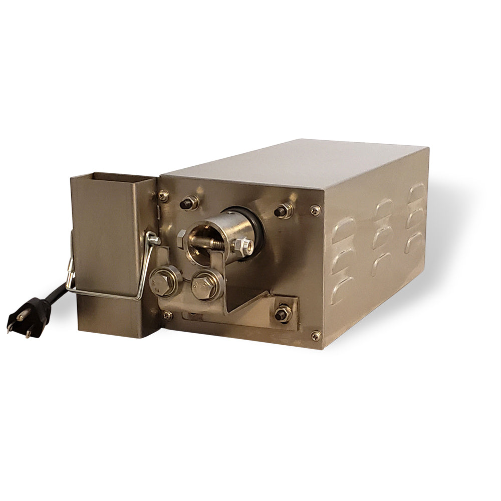 A SpitJack metal machine with a wire attached to it.