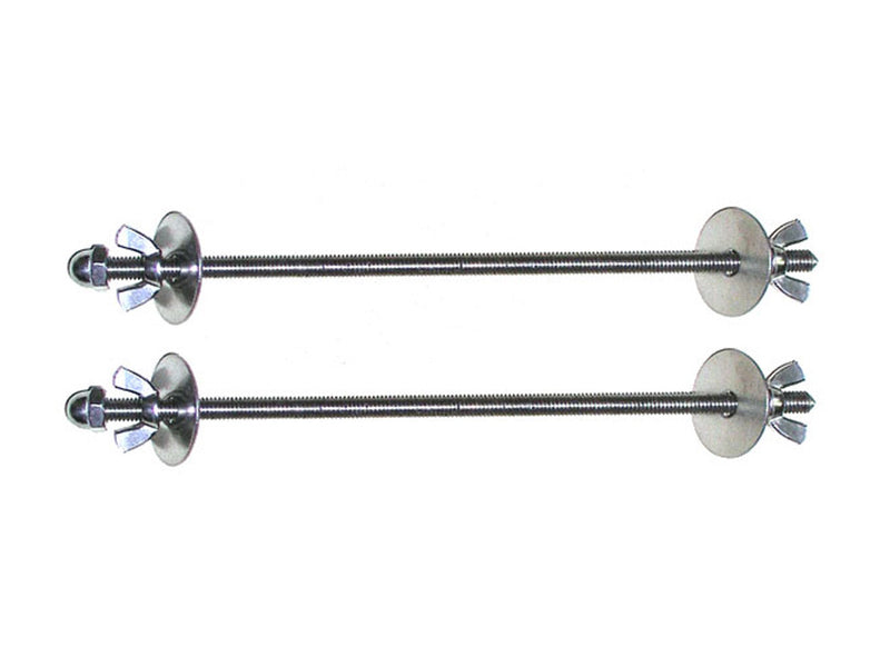 Two SpitJack Whole Animal Rotisserie Stainless Spit Pins - 12 inch (pair) on a white background.