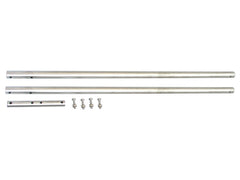 A pair of SpitJack Stainless Steel Rotisserie Spit - 7/8 inch OD - 60 inch (2 piece) on a white background.