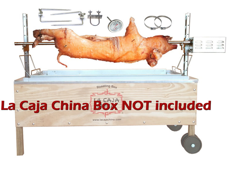 Pig, Hog, and Lamb Spit Roast Rotisserie Pit Kit for La Caja China Box - CJC75