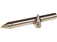 A SpitJack metal tube with a SpitJack metal tip on it.