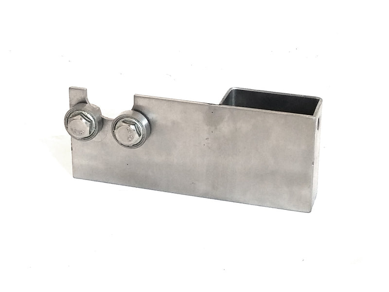 A SpitJack metal box with two holes on it.