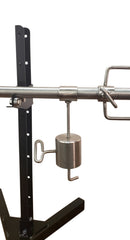 A SpitJack Rotisserie Counterweight - 1.3 inch ID with a hook attached to it.
