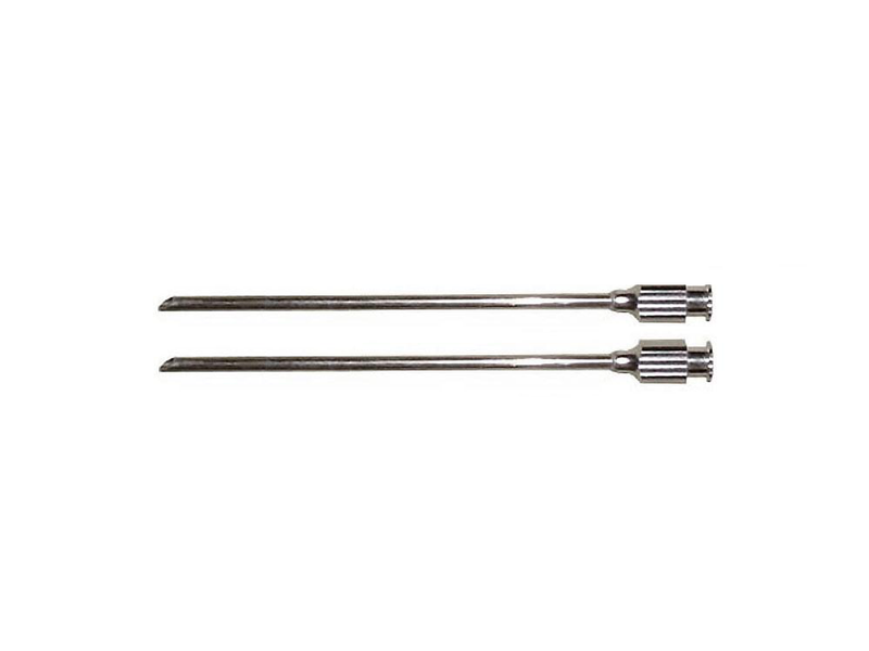 Two SpitJack Meat Injector Needles - 'Mini' - 3" x 1/8" PAIR on a white background.