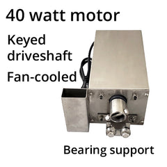 40 watt SpitJack Whole Lamb & Pig Rotisserie System - CXB85 motor keyed drive shaft fan cooled bearing support.