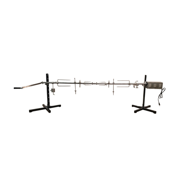 A SpitJack XB125C Whole Hog and Pig Spit Roast Rotisserie System with two metal rods on it.